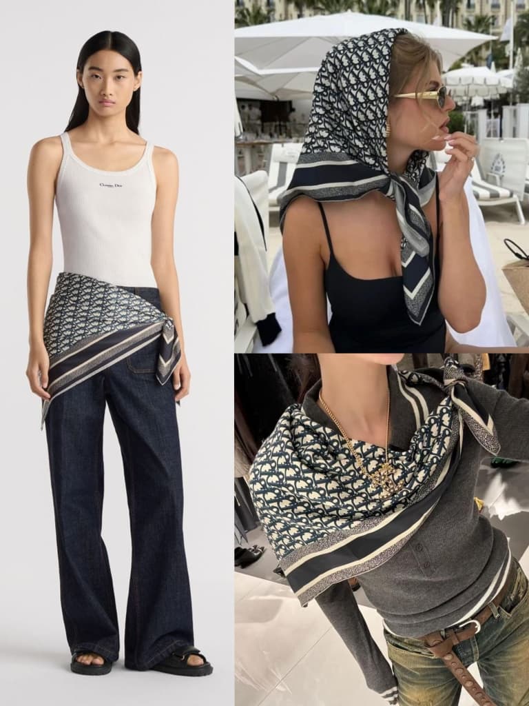 Dior Silk Dual Side Shawl - Image 2