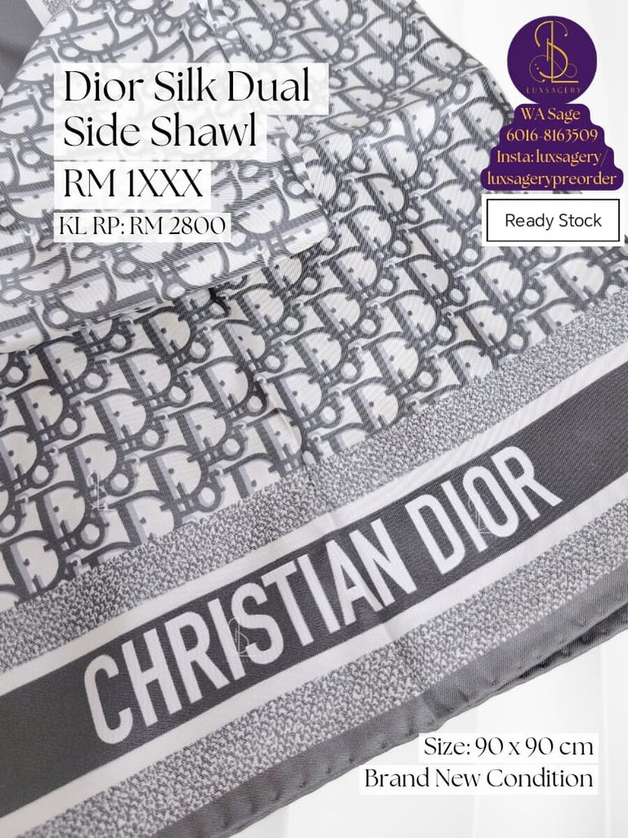 Dior Silk Dual Side Shawl